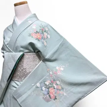 츠케사게 유젠 모란 매화 국화 꽃 무늬 기모노 115p ms