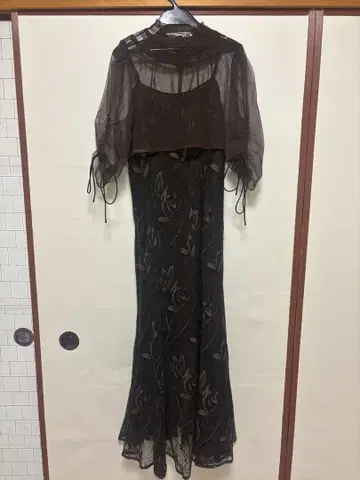 시스루 플라워 자수 드레스 결혼식 파티 드레스