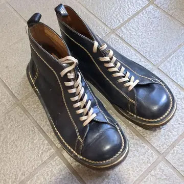 가죽 하이컷 부츠 블랙