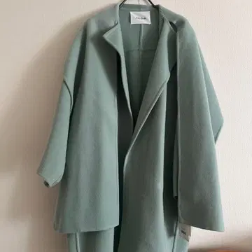 미사용 새상품 미라 오웬 양모 혼방! 오쿠사 나오코 콜라보 코트 그린