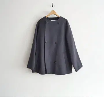 GALERIE VIE 더블 페이스 숏 노카라 코트