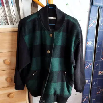 체크 무늬 여성용 블루종