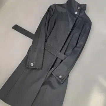 새상품급 내추럴 뷰티 캐시미어 100% 블랙 롱 코트 38