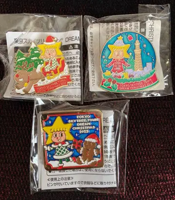 도쿄 스카이트리 크리스마스 핀 배지 3개 세트