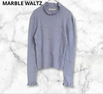 마블왈츠 긴팔 니트 얇은 소재 스웨터 블루 계열 심플 무지 작음
