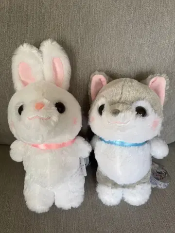 [ 토끼 늑대 2마리 세트 ] 인사해 츄 봉제 인형