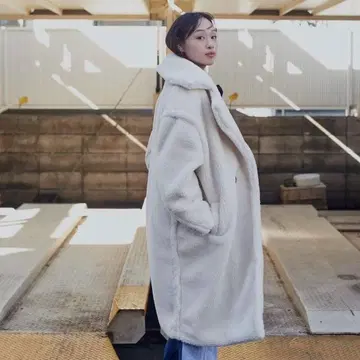 [ 미사용 ] SH-KI 시키 보아코트 화이트 다나카 마야 씨 콜라보