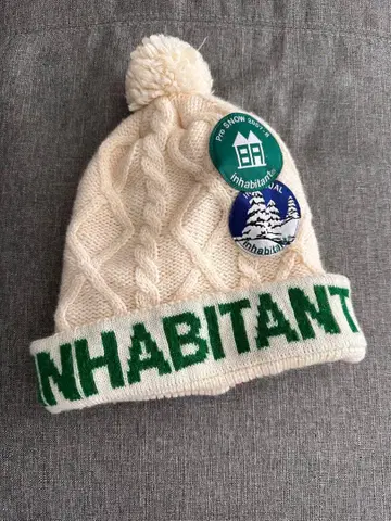 Inhabitant 케이블 짜임 니트 모자 아이보리 F