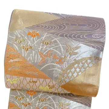 후쿠로 오비 조각 금실 은실 간제수 타테와쿠 기모노 072t