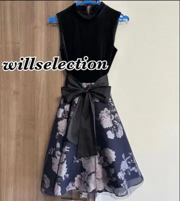 새상품급 willselection 벨로아 원피스 드레스 리본 여성용