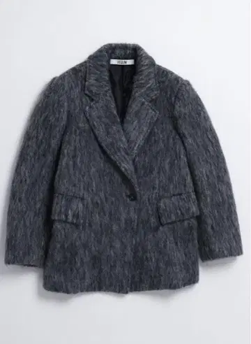 VEQMU EMODA 샤기 자켓 코트 그레이