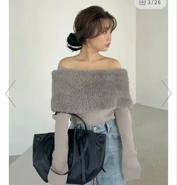 FRAY I.D 퍼 케이프 니트