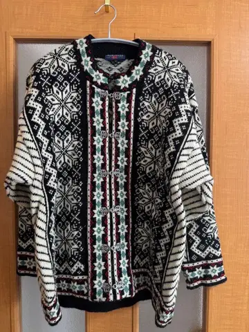 노르딕 무늬 가디건 노르웨이 구제 의류