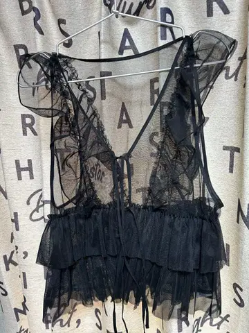 블랙 레이스 프릴 뷔스티에