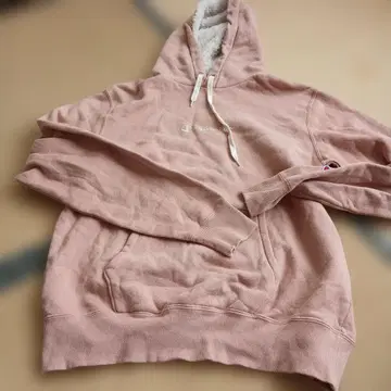 Champion 핑크 후드 부착 후드티