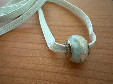 연한 스카이블루 베네치아 유리 오비 고정 띠 x 오비