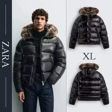 ZARA 80% 다운 20% 페더 후디드 자켓 XL 새상품