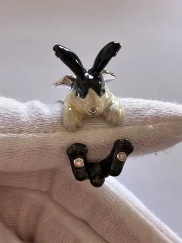 안나수이 토끼 디자인 실버 반지