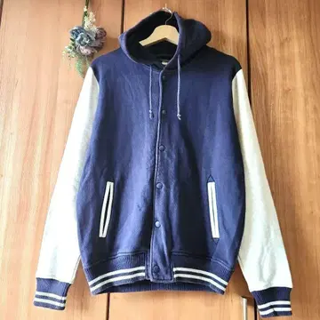 인기 [빔즈] 후드 맨투맨 바시티 자켓 네이비 남성용