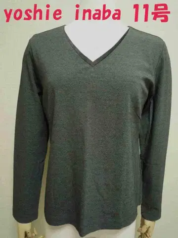 요시에 이나바 티셔츠 11호 신축성 있는 저지 소재 V넥