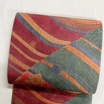 리버서블 유선 작은 꽃 꽃 무늬 후쿠로 오비 기모노 101t