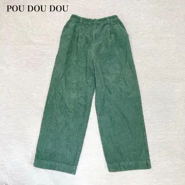 푸두두 코듀로이 팬츠(M) 그린 빈티지 성숙/러블리
