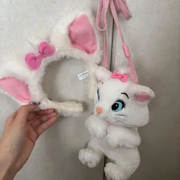 마리 고양이 귀 머리띠와 봉제 인형 세트
