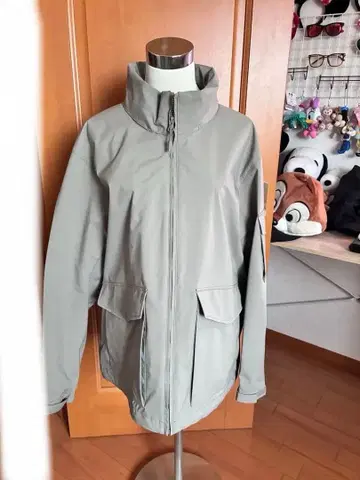 그레이 나일론 자켓 프론트 지퍼