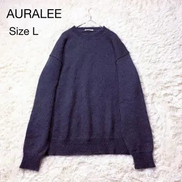 오라리 슈퍼 키드 모헤어 니트 풀오버 그레이 L