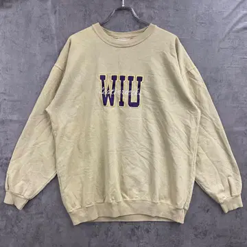 도저 베이지 맨투맨 칼리지 로고 WIU 프린트 L [ 5828 ]