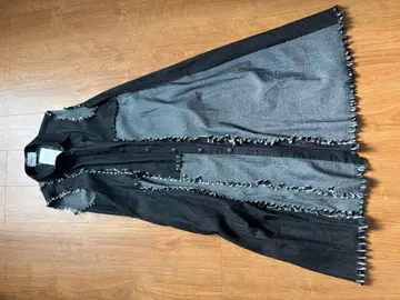 택 포함 미사용 새상품 안드레아 코 프린지 가공 슬리브리스 롱 원피스