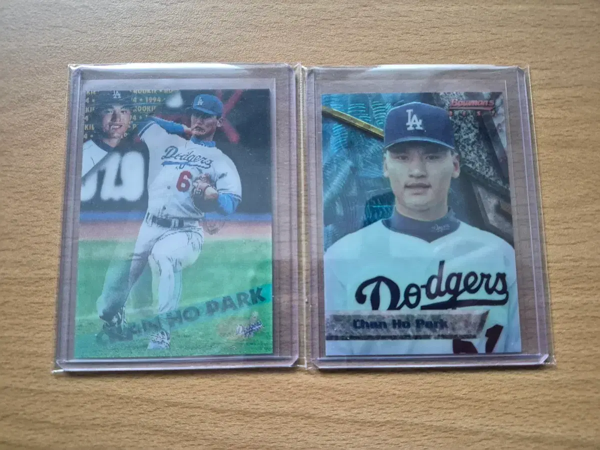 MLB 1994 LA다저스 박찬호 바우만, 입체카드 루키카드 2장랏 판매