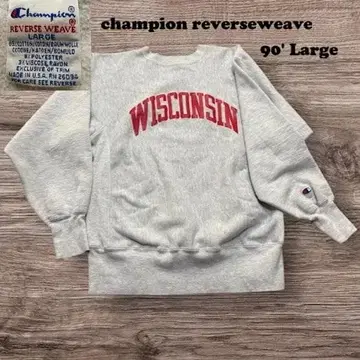 90s champion 리버스 위브 L 구제 의류 자수 그레이 대학