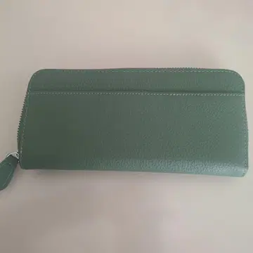 장지갑 여성용 천연 가죽 그린