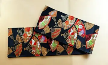 [ 컨디션 최상 ] 후리소데용 후쿠로 오비 육통 순수 실크