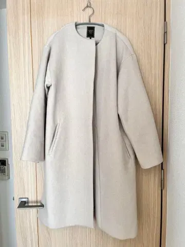 캐시미어 블렌드 노카라 롱 코트