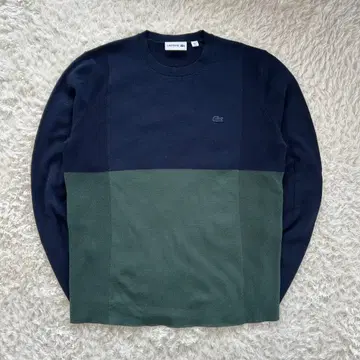 [ 구제 의류 ] LACOSTE 크루넥 스웨터 네이비 카키 니트 둥근넥