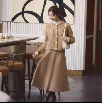 프로포션 바디 드레싱 니트 가디건 셋업