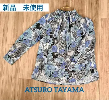 새상품 미사용) 임프레션 바이 아츠로 타야마 꽃무늬 프릴 넥 블라우스