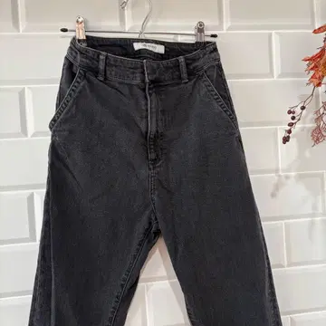 나노 유니버스 블랙 데님 팬츠 하이웨스트 36