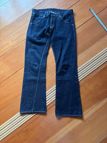 EVISU 청바지 부츠컷 데님 다크 네이비 플레어 허리 43 L 110