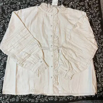 [미사용 새상품] 사만사 모스모스 스탠드 레이스 프릴 블라우스