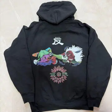 Hangoverz 아트 프린트 블랙 후드티