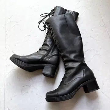 키다리 아저씨 롱 부츠 레이스업 23.5cm 블랙