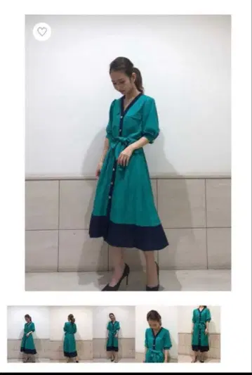 그레이스 콘티넨탈 린넨 터치 바이컬러 원피스 36 사이즈