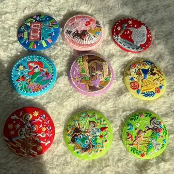 Disney Characters 자수 캔뱃지 비스킷 2