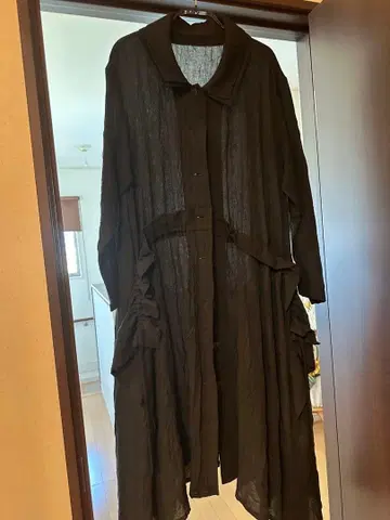 블랙 롱 코트 사이즈 40 100% 코튼