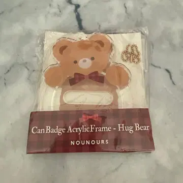 후쿠야 캔뱃지 아크릴 프레임 다코베어 브라운&레드