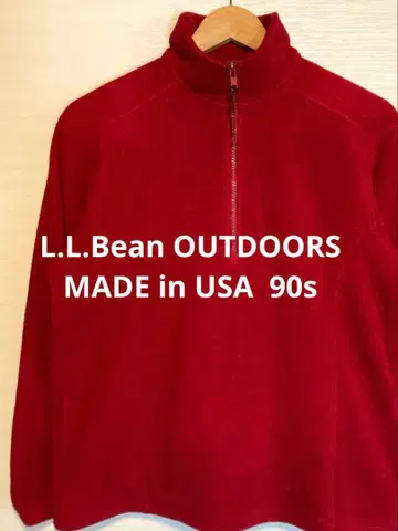 L.L.Bean/OUTDOORS/레드/하프 지퍼/USA 제조/90s