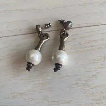 영국 앤티크 펄 진주 귀걸이 실버톤 런던 구매